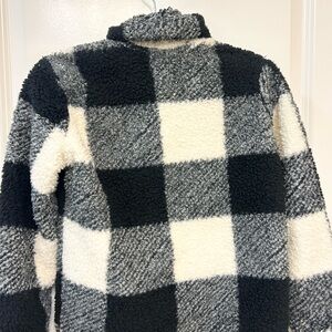 Billabong Black and White Checkered Sherpa Jacket